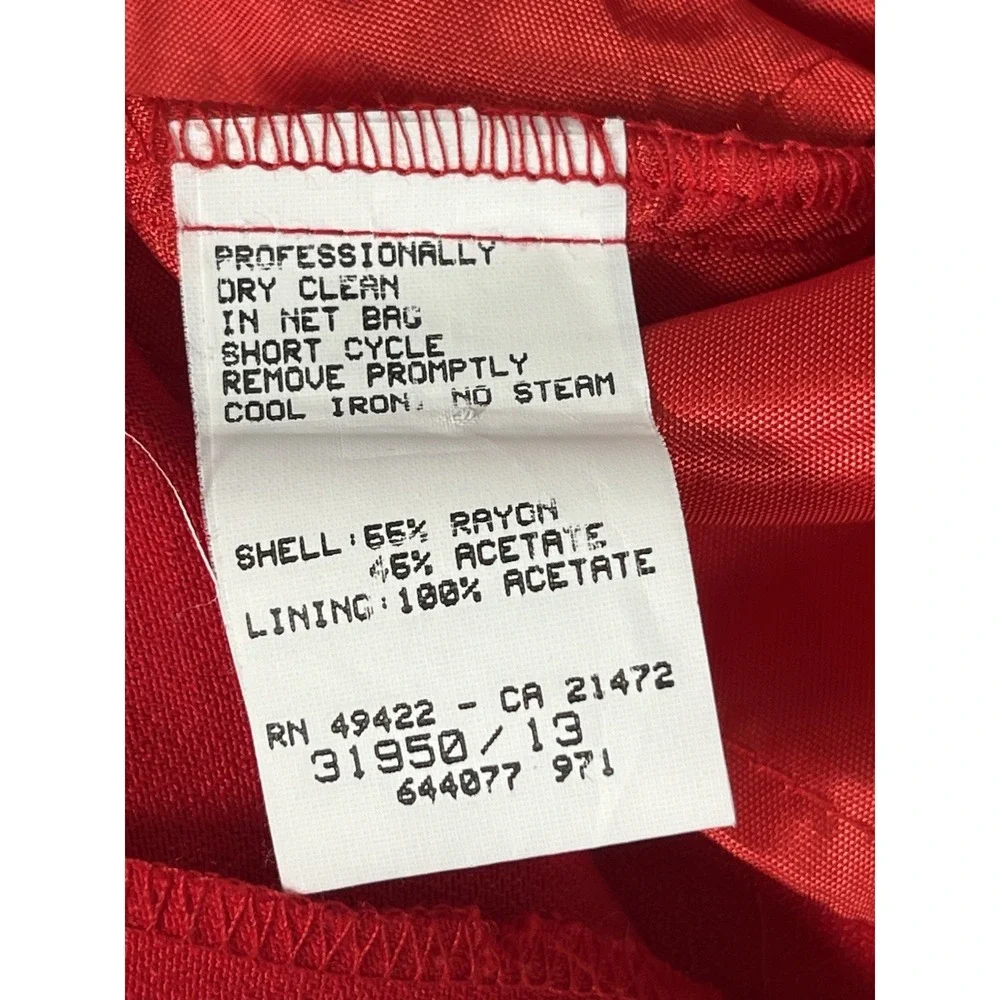 Vintage 1990's Jessica McClintock Red Prom Gown Rhinestone Neckline Sz 9/10‎
